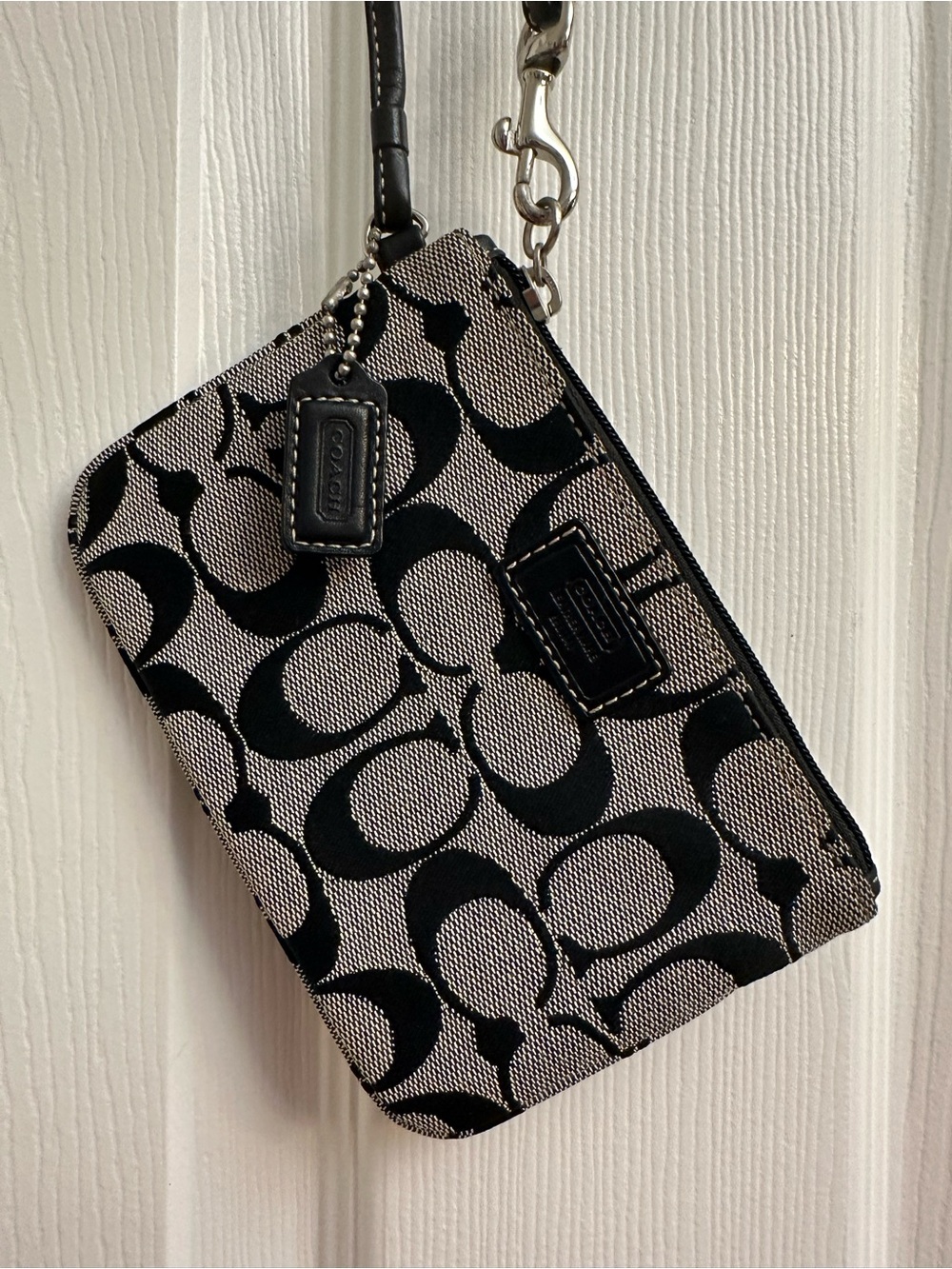 Coach Black Signature Wristlet